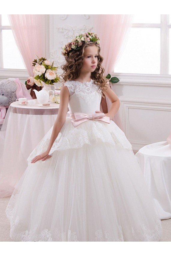 Shop Ivory Ball Gown Sweetheart V-Back Sleeveless Flower Girl Dress Sydney