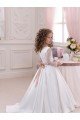 Shop Ivory Ball Gown V-Neck Chapel Train Long Sleeve Flower Girl Dress Sydney