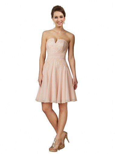 Shop Lace and Chiffon Bridesmaid Dress / Cocktail Dress with Unique Neckline Sydney