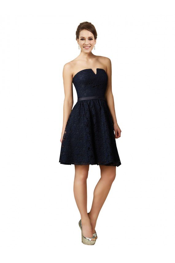 Shop Classic Knee Length Lace Bridesmaid Dress / Cocktail Dress with Notched Neckline Sydney