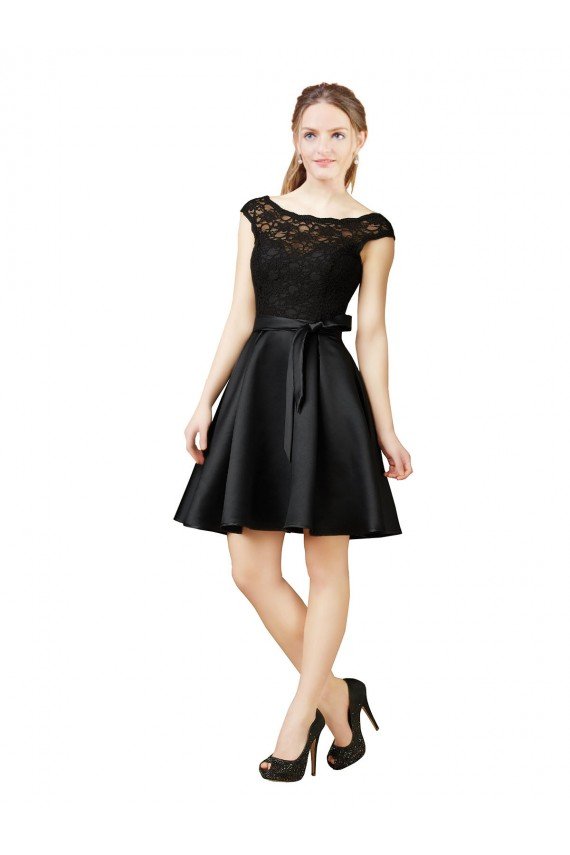 Shop Lace and Satin Cocktail Bridesmaid Dress with V-Back Sydney