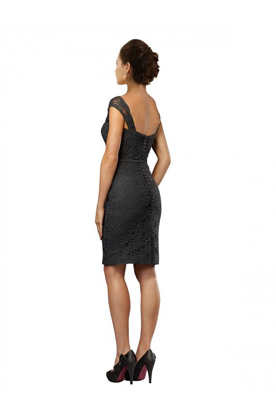 Shop Knee Length Lace Bridesmaid Dress / Cocktail Dress with Matching Chiffon Tie Sash Sydney