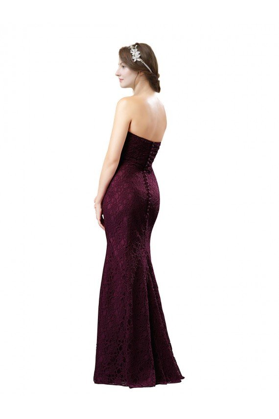 Shop Fitted Long Lace Bridesmaid Dress with Sweetheart Neckline Sydney