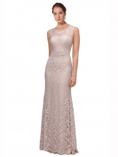 Shop Long Sleeveless All Lace Bridesmaid Dress / Prom Dress with Scoop Neckline Sydney