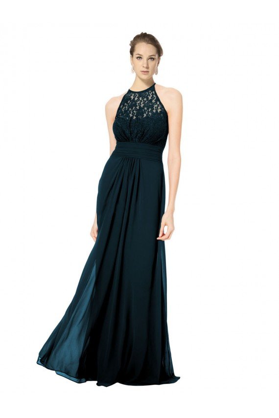 Shop Lace Halter Bodice Long Chiffon Bridesmaid Dress Sydney