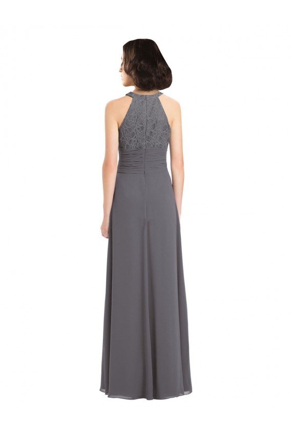 Shop Long Chiffon Bridesmaid Dress with Corded Lace Bodice Sydney