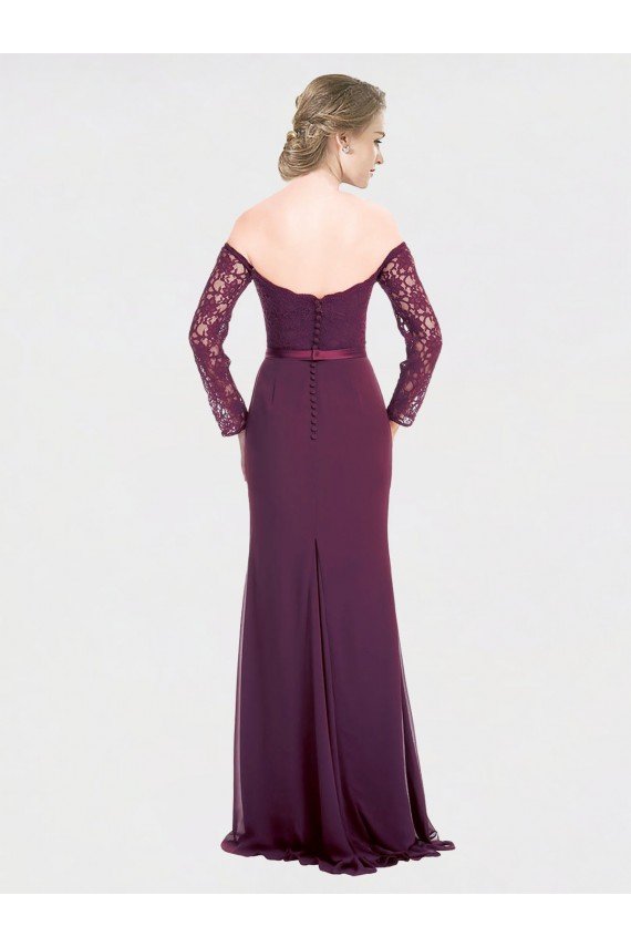 Shop Full Length Long Bridesmaid Dress with Lace Off The Shoulder Bodice Sydney