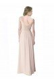 Shop Long Chiffon Bridesmaid Dress with Corded Lace V-Neck Bodice Sydney