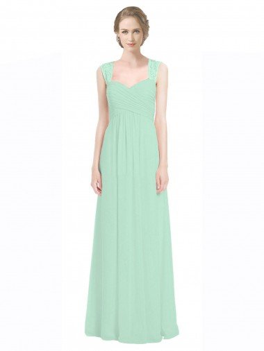 Shop Sweetheart Chiffon Bridesmaid Dress with Lace Straps and Keyhole Back Sydney
