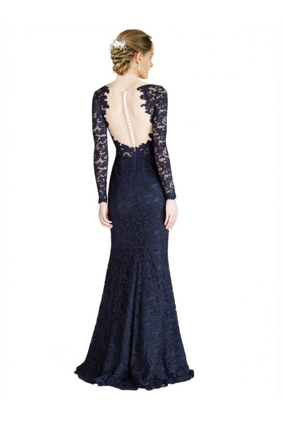 Shop Illusion Long Sleeves Lace Bridesmaid Dress / Prom Dress with Sheer Keyhole Back Sydney