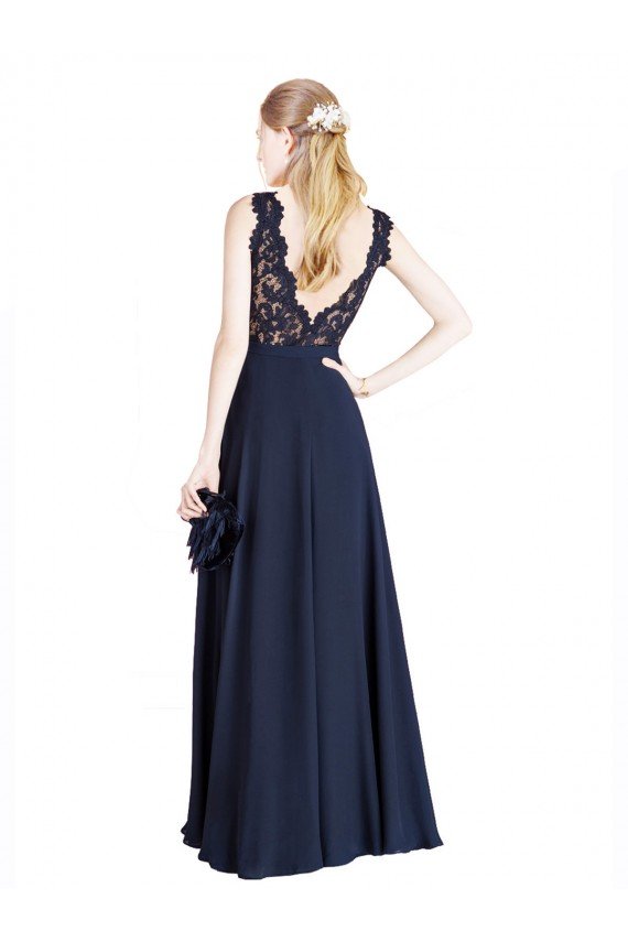 Shop Bateaux Neckline A-Line Lace Bridesmaid Dress / Prom Dress with Top Nude Layer Sydney