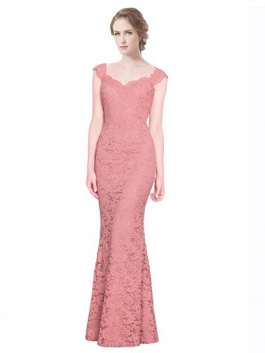 Shop Sweetheart Mermaid Long Lace Bridesmaid Dress / Prom Dress with Wide Straps Sydney