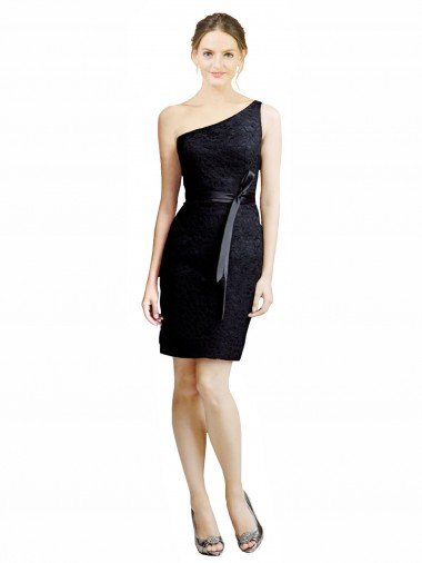 Shop One Shoulder Short Lace Cocktail Bridesmaid Dress with Satin Waistband Sydney