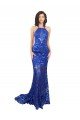 Shop High Neck Long Open Back Lace Bridesmaid Dress / Prom Dress with Train Sydney