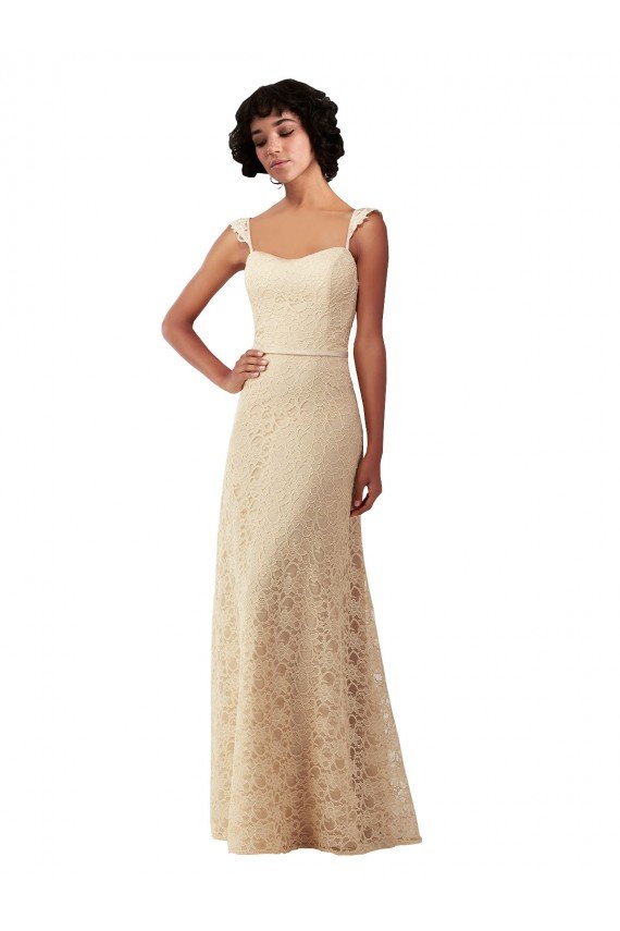 Shop Lace A-Line Long Bridesmaids Dress with Satin Waistband Sydney