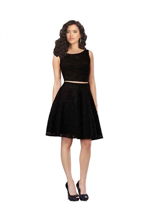 Shop Two Piece Short Lace Cocktail Bridesmaid Dress with Jewel Neckline Sydney