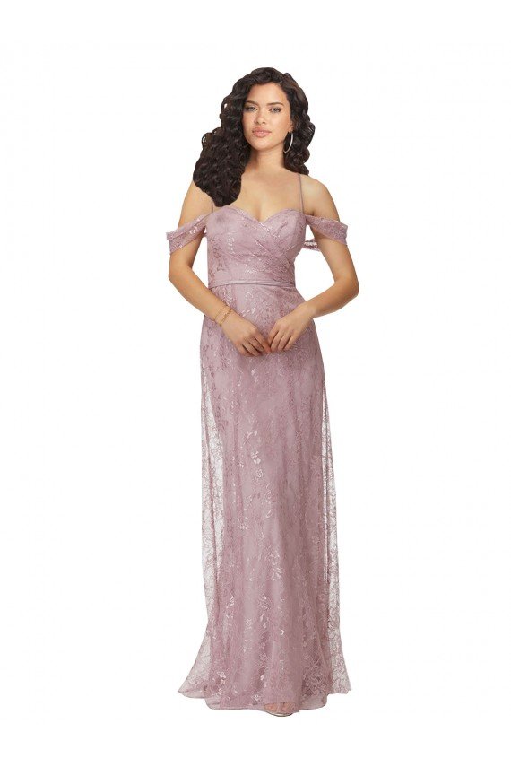 Shop Sweetheart Chantilly Lace Bridesmaid Dress with Off the Shoulder Sleeves Sydney