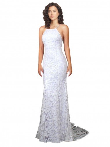 Shop Mermaid Fitted High Neck Low Back Fishtail Wedding Dress Sydney