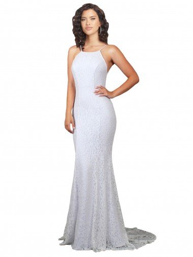 Shop High Neck Backless Lace Wedding Dress with Plunging Low Back Sydney