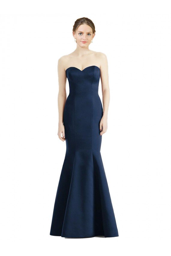 Shop Long Mermaid Full Length Strapless Satin Bridesmaid Dress Sydney