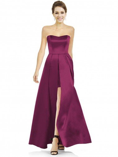 Shop Full Length Strapless Long Satin Bridesmaid Dress with Sweetheart Neckline Sydney
