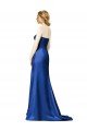 Shop Faux Wrap A-Line Long Satin Bridesmaid Dress with Draped Bodice Sydney