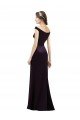 Shop Off The Shoulder Long Satin Bridesmaid Dress with Asymmetrical Pleated Bodice Sydney