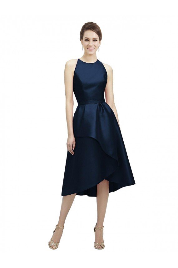 Shop Halter Neck Short Tea Length Sleeveless Satin Bridesmaid Dress Sydney