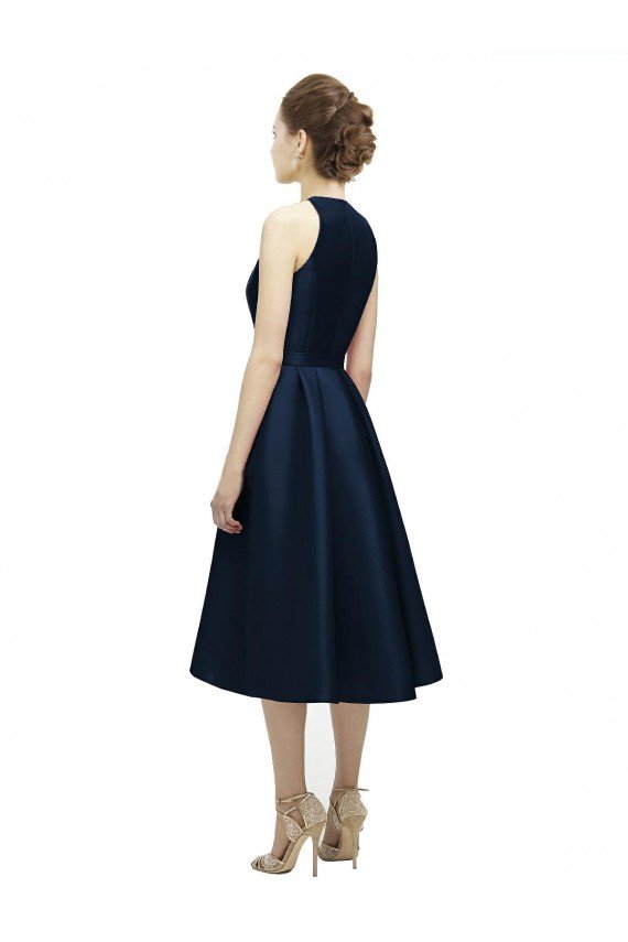Shop Halter Neck Short Tea Length Sleeveless Satin Bridesmaid Dress Sydney