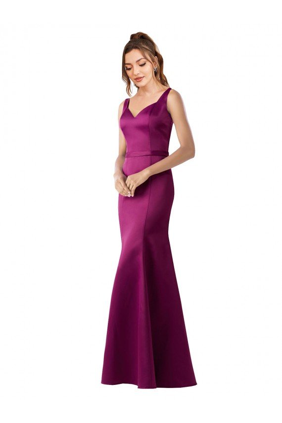 Shop Fitted Sexy Open Back Formal Satin Bridesmaids Dress with Floral Details Sydney