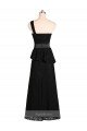 Shop Long One Shoulder Satin Bridesmaid Dress with Bow Ties Sydney