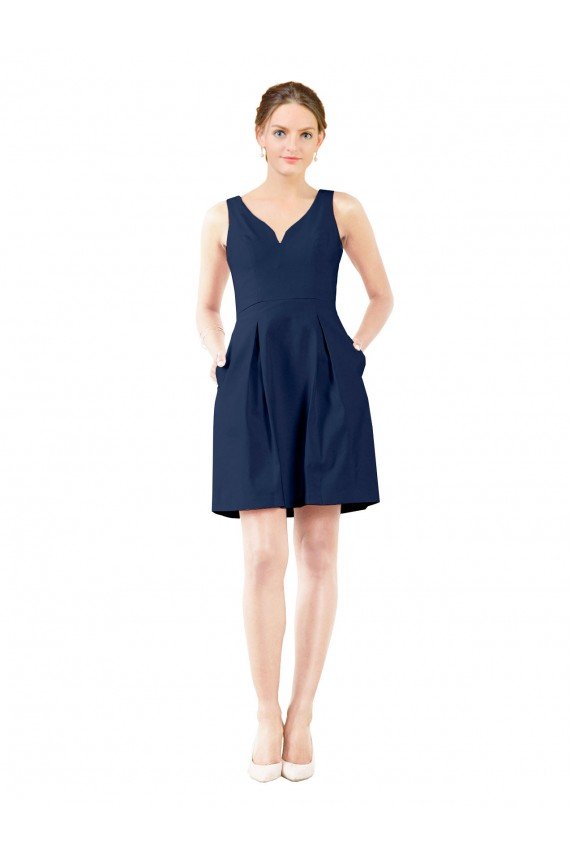 Shop V-Neck A-Line Satin Cocktail Bridesmaid Dress with Pockets Sydney