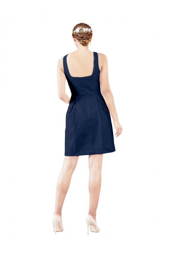 Shop V-Neck A-Line Satin Cocktail Bridesmaid Dress with Pockets Sydney