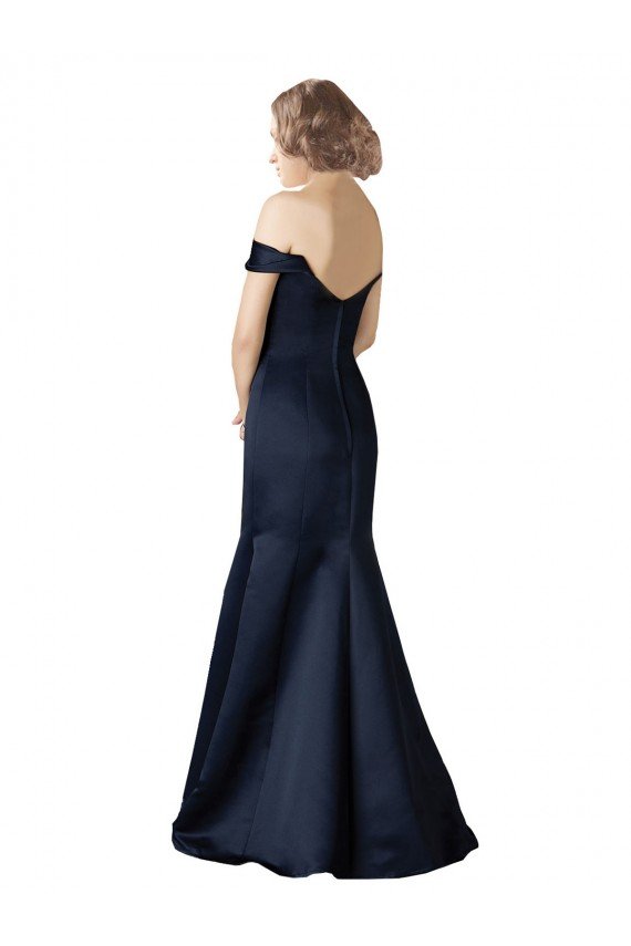 Shop Fit and Flare Satin Bridesmaid Dress / Prom Dress with Off the Shoulder Neckline Sydney