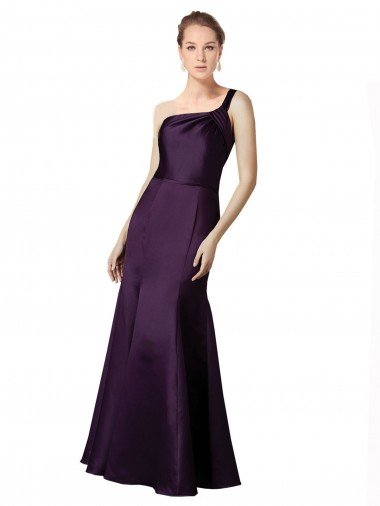 Shop Long Ruched Neckline One Shoulder Satin Bridesmaid Dress / Prom Dress Sydney