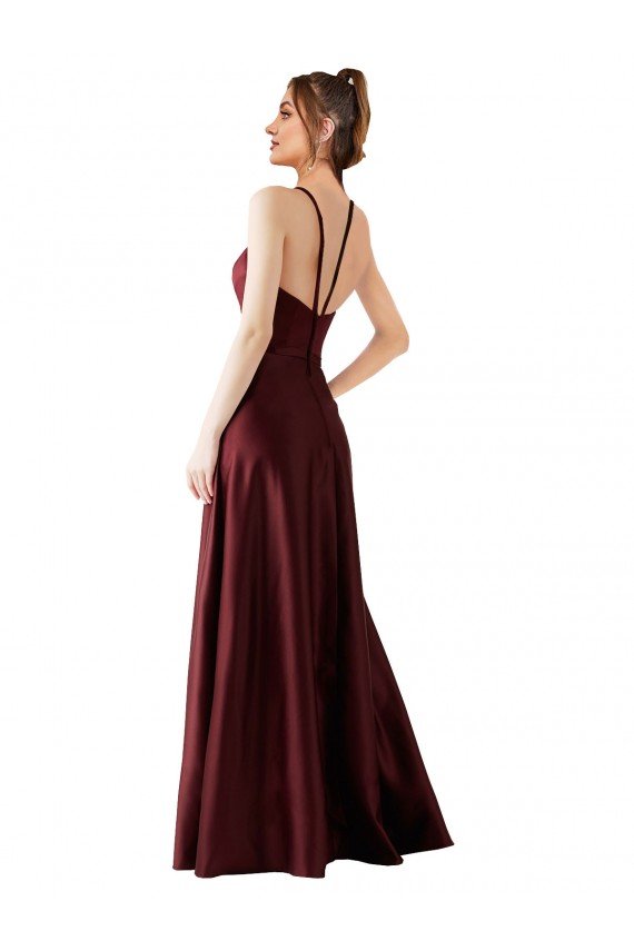Shop Sleek Satin Bridesmaids Dress with Pockets Sydney