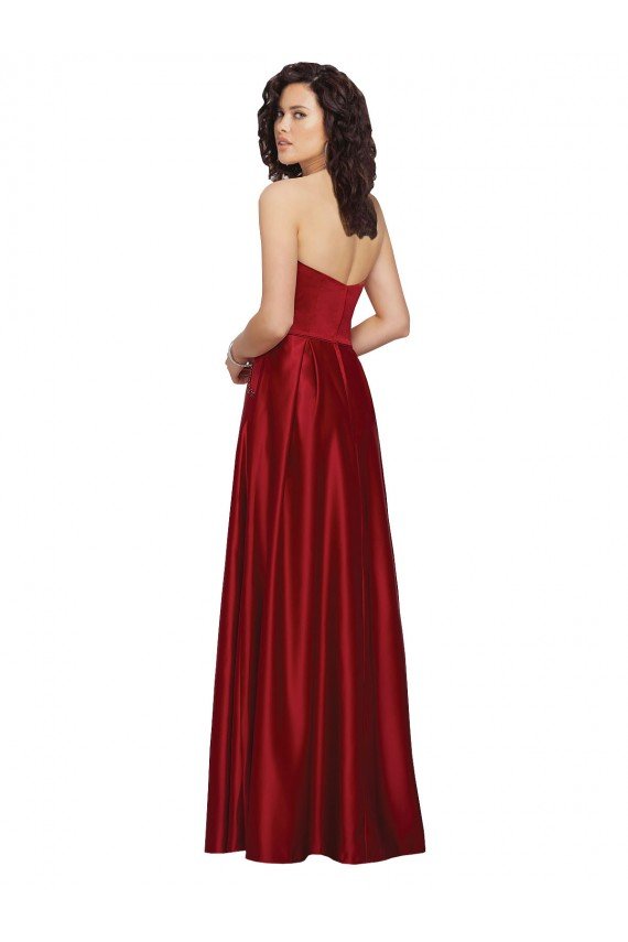 Shop Strapless Satin Bridesmaids Dress with Beaded Pocket and Soft Pleating Sydney