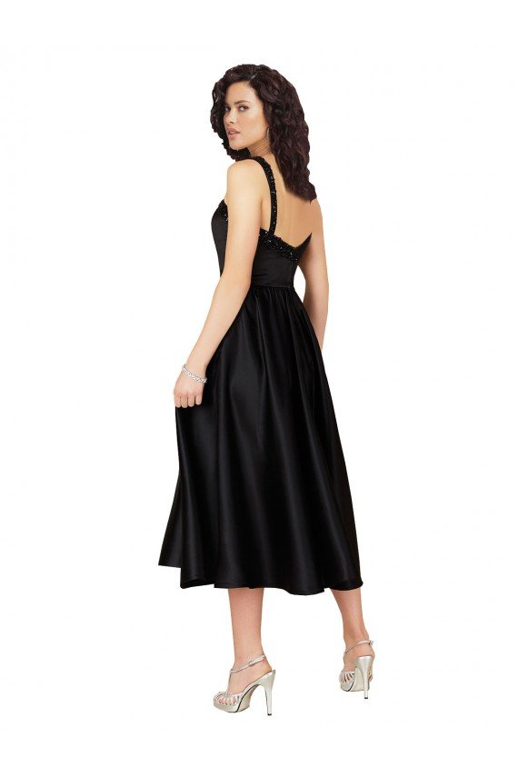 Shop Short Cocktail Length Square Neck Satin Bridesmaid Dress / Prom Dress with Beading Sydney