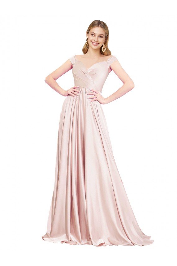 Shop A-Line Off the Shoulder Sweetheart Formal Satin Bridesmaid Dress / Prom Dress Sydney