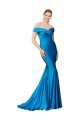 Shop Off the Shoulder Long Chapel Train Formal Satin Bridesmaid Dress / Prom Dress Sydney