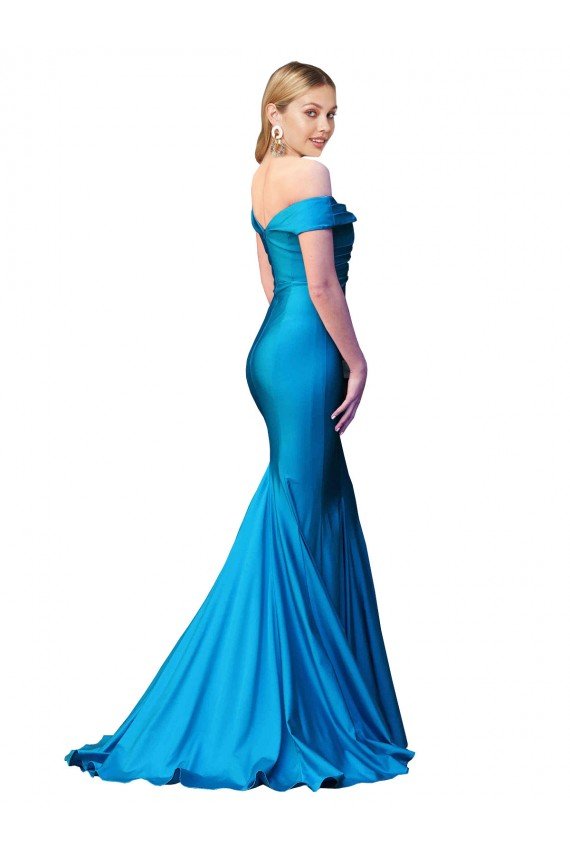 Shop Off the Shoulder Long Chapel Train Formal Satin Bridesmaid Dress / Prom Dress Sydney