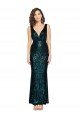 Shop V-Neck Full Length Formal Sequin Bridesmaid Dress / Prom Dress with Draped Back Sydney