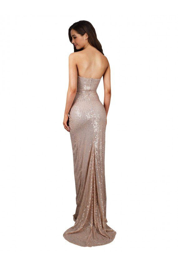 Shop High Slit Scoop Neck Long Formal Sequin Bridesmaid Dress / Prom Dress Sydney