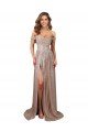 Shop Strapless Scoop Neck Off the Shoulder Long Formal Sequin Bridesmaid Dress / Prom Dress with High Slit Sydney