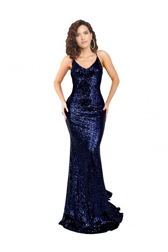 Shop Mermaid V-Neck Low Back Long Formal Sequin Bridesmaid Dress / Prom Dress Sydney