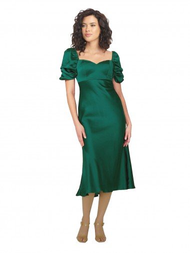 Shop Ruched Sleeve Formal Silky Satin Bridesmaid Dress / Prom Dress Sydney