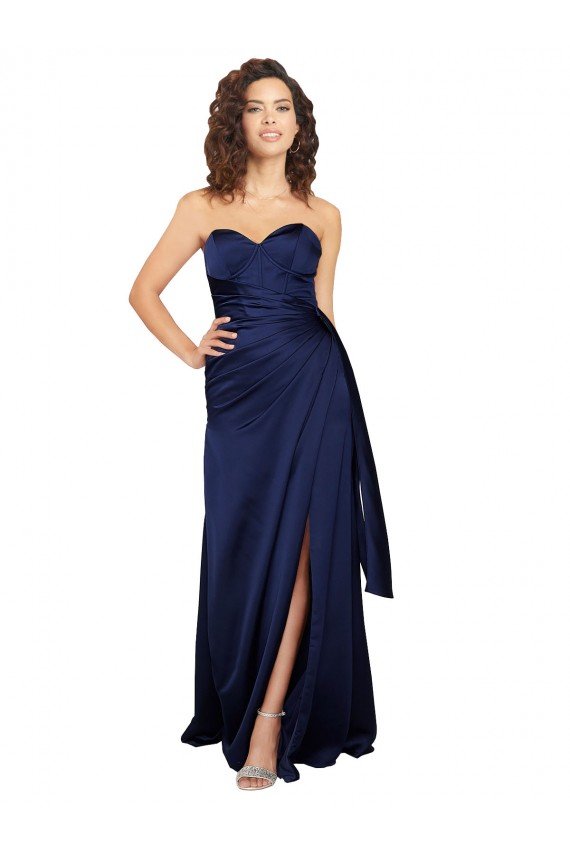 Shop Floor Length Wrap Skirt Formal Silky Satin Bridesmaid Dress / Prom Dress Sydney