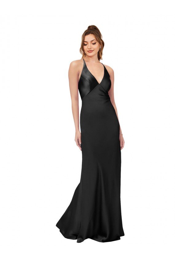 Shop Cowl Back V-Neck Formal Silky Satin Bridesmaid Dress / Prom Dress Sydney