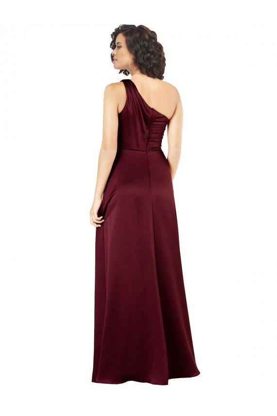 Shop One Shoulder Formal Silky Satin Bridesmaid Dress / Prom Dress with Subtle Pleats Sydney