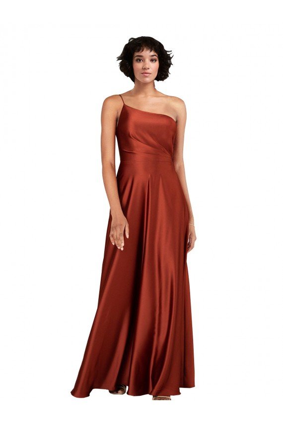 Shop Sophisticated One Shoulder Formal Silky Satin Bridesmaid Dress / Prom Dress with Full Skirt Sydney